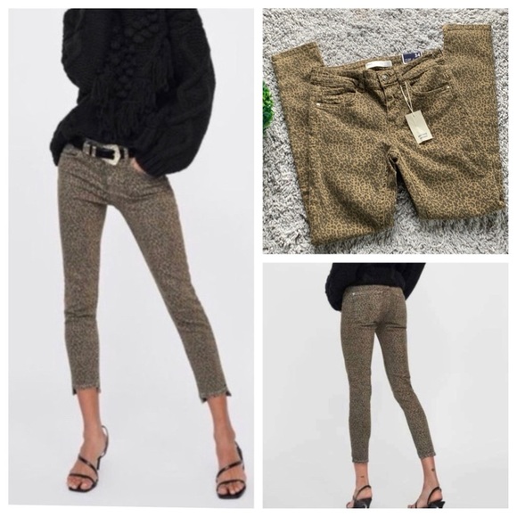 Zara Pants - ZARA Animal Print Mid Rise Skinny‎ Jeans